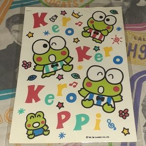 New 1995  Keroppi Sanrio Reusable Stickers Sticker Pack Vintage 90s Bag